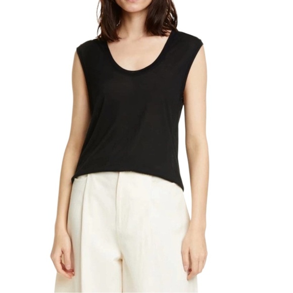 NEW Vince Black Scoop Neck Modal Muscle Tee - Picture 1 of 9